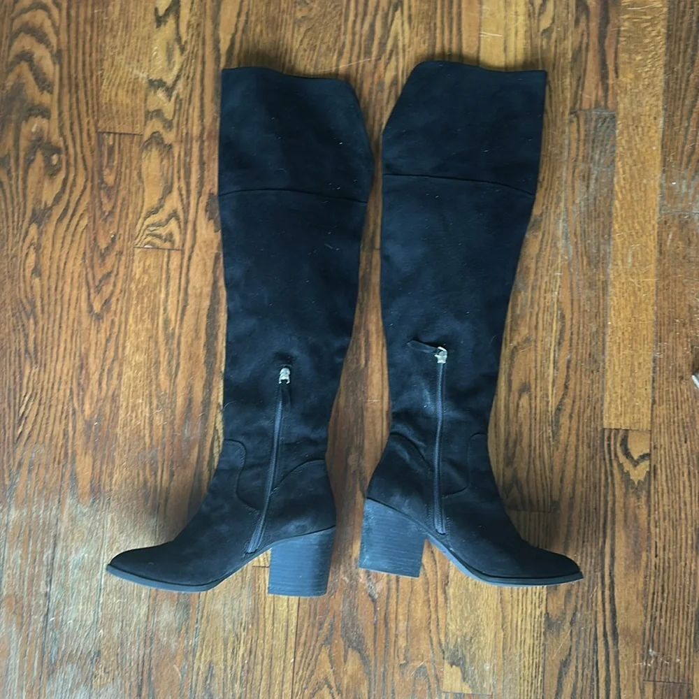 BP Womens Knee high black Faux Suede Boots Shoes Size 8